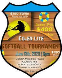 June 13th Softball Tournament Co-ed Lite 10v10 - June 13th Softball Tournament Co-ed Lite 10v10 - Lower
