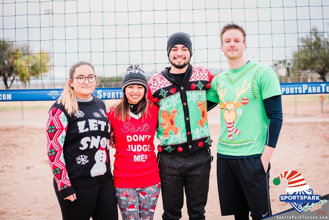 Dec 15th Ugly Sweater Volleyball Tournament Co-ed 4v4 - B , Team: Santa's Little ...