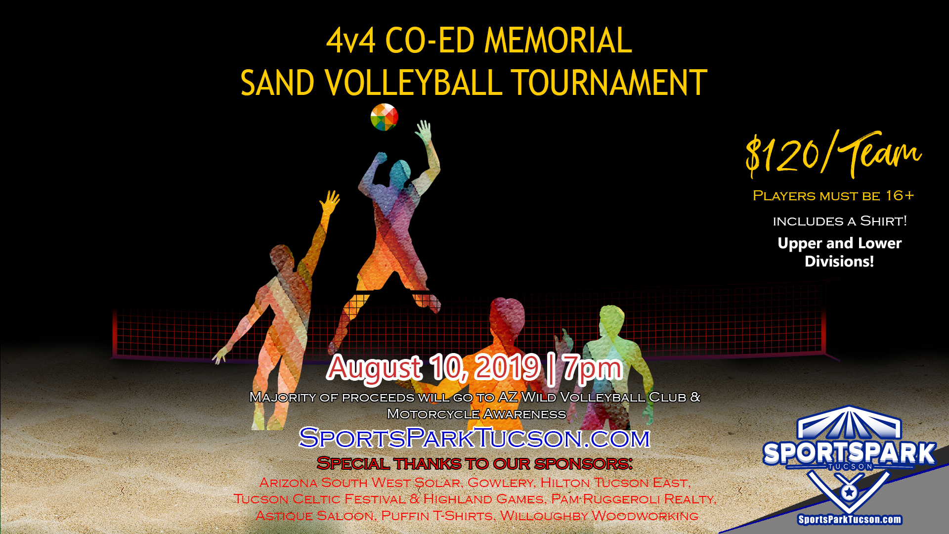 Aug 10th All-Nighter 4v4 Coed Memorial Volleyball Tournament Wave 1