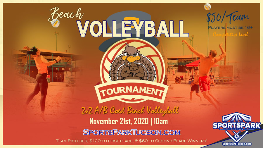 Nov 21st Doubles Sand Volleyball Tournament Co-ed 2v2 - Sports Park Tucson